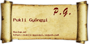 Pukli Gyöngyi névjegykártya